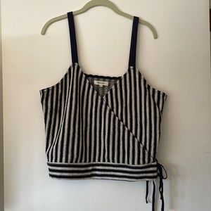 NWT Madewell XL mock wrap striped tank top